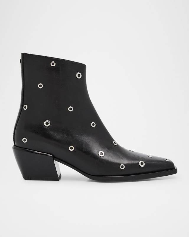 Joni Grommet Leather Ankle Booties